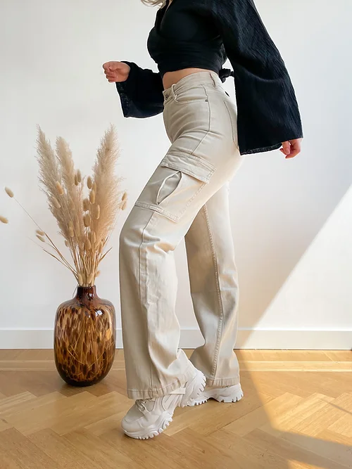 1+1 GRATIS | Cargo Jeans™ met stretch en wijde pijpen - Image 3